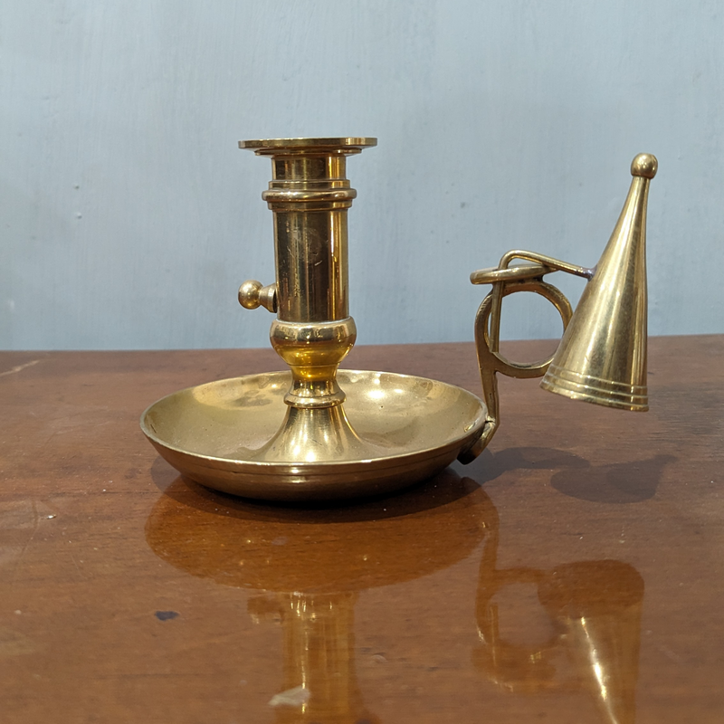 Solid Brass Chambermaid Taper Holder with Snuffer