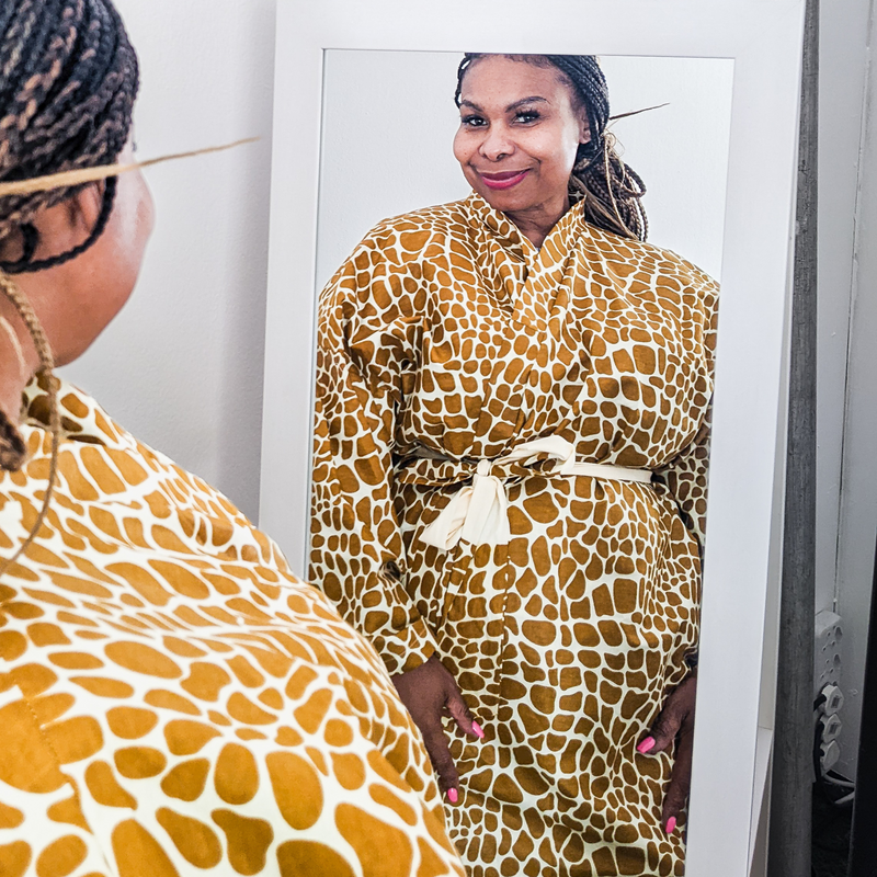 Helga Kimono in Giraffe Print