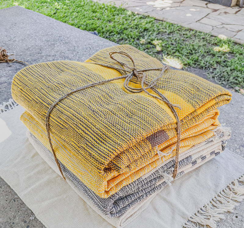Soma Throw -Stripped Mustard