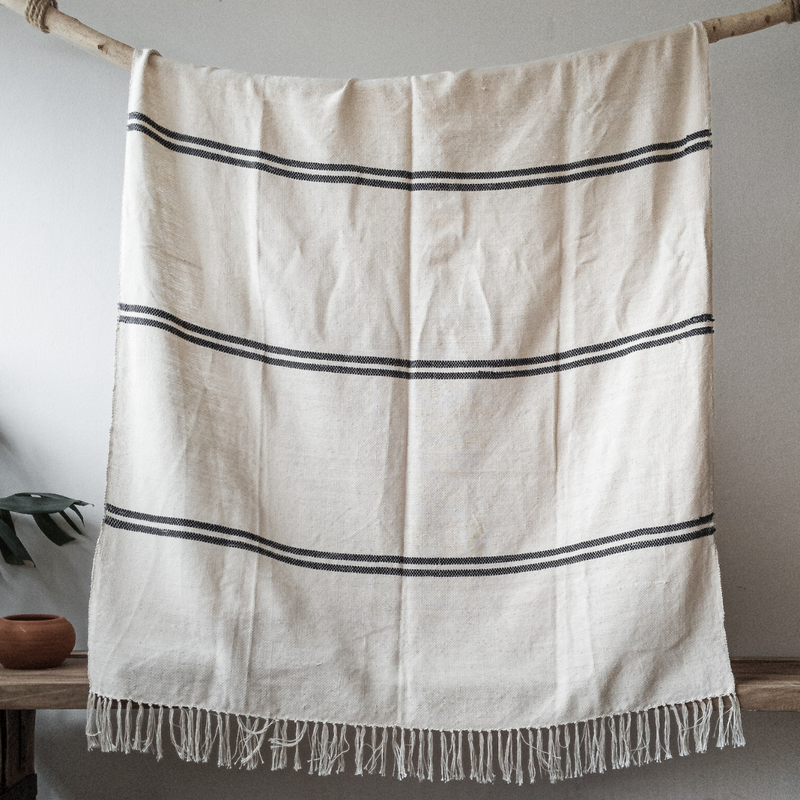 Chali Throw -Stripped Black